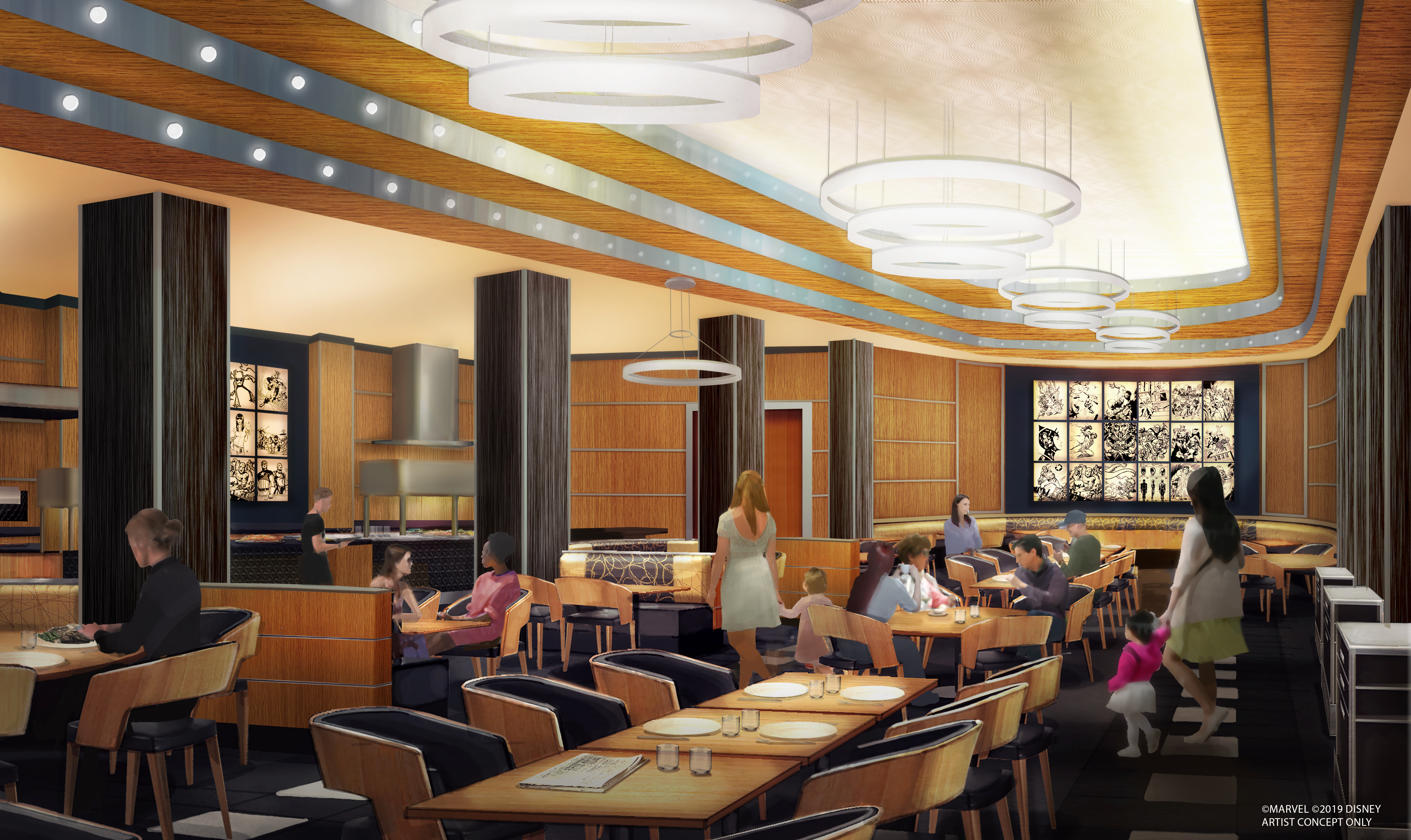 Le futur restaurant Marvel de l'hôtel New York de Disneyland Paris