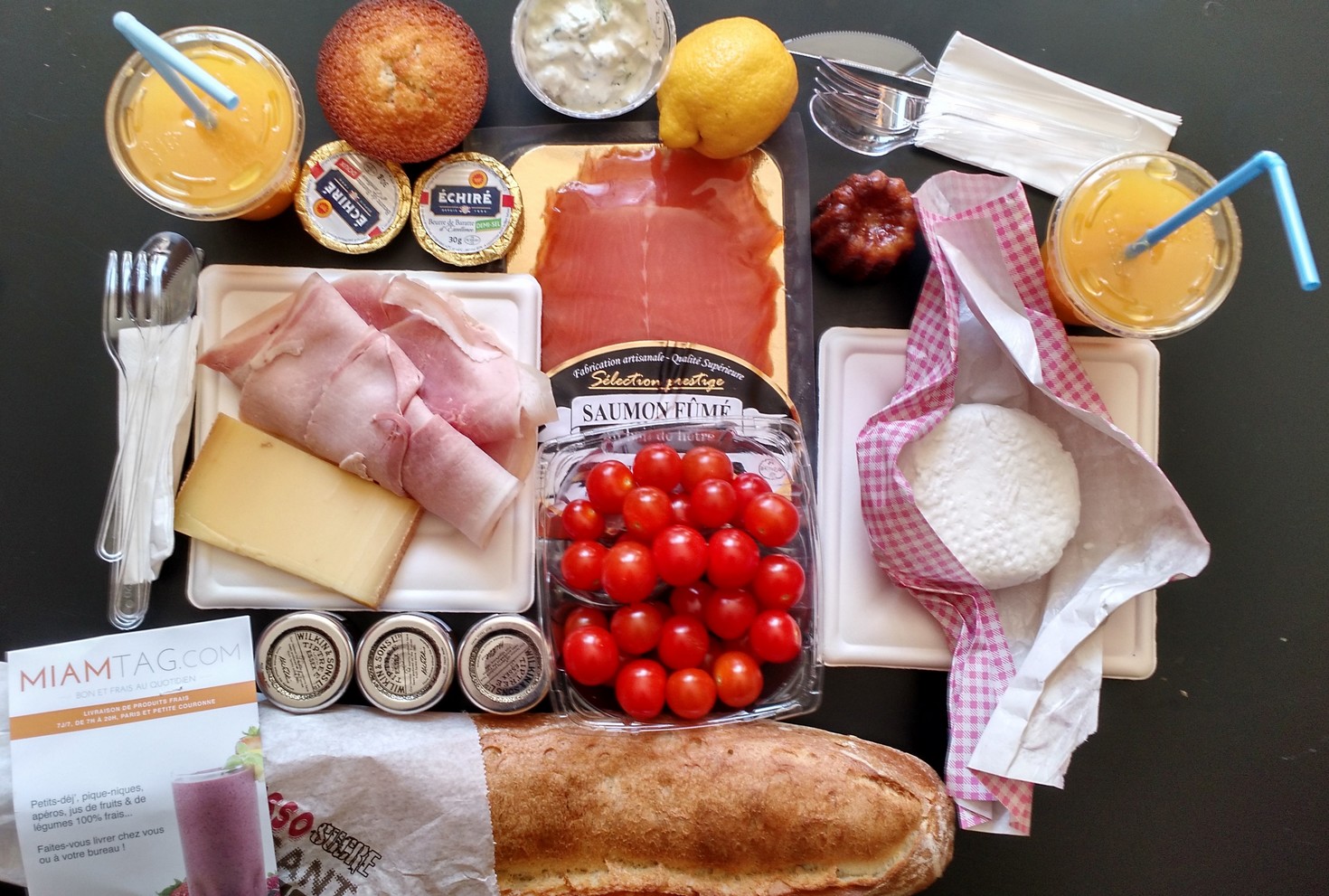 Un brunch proposé à la livraison par MiamTag.