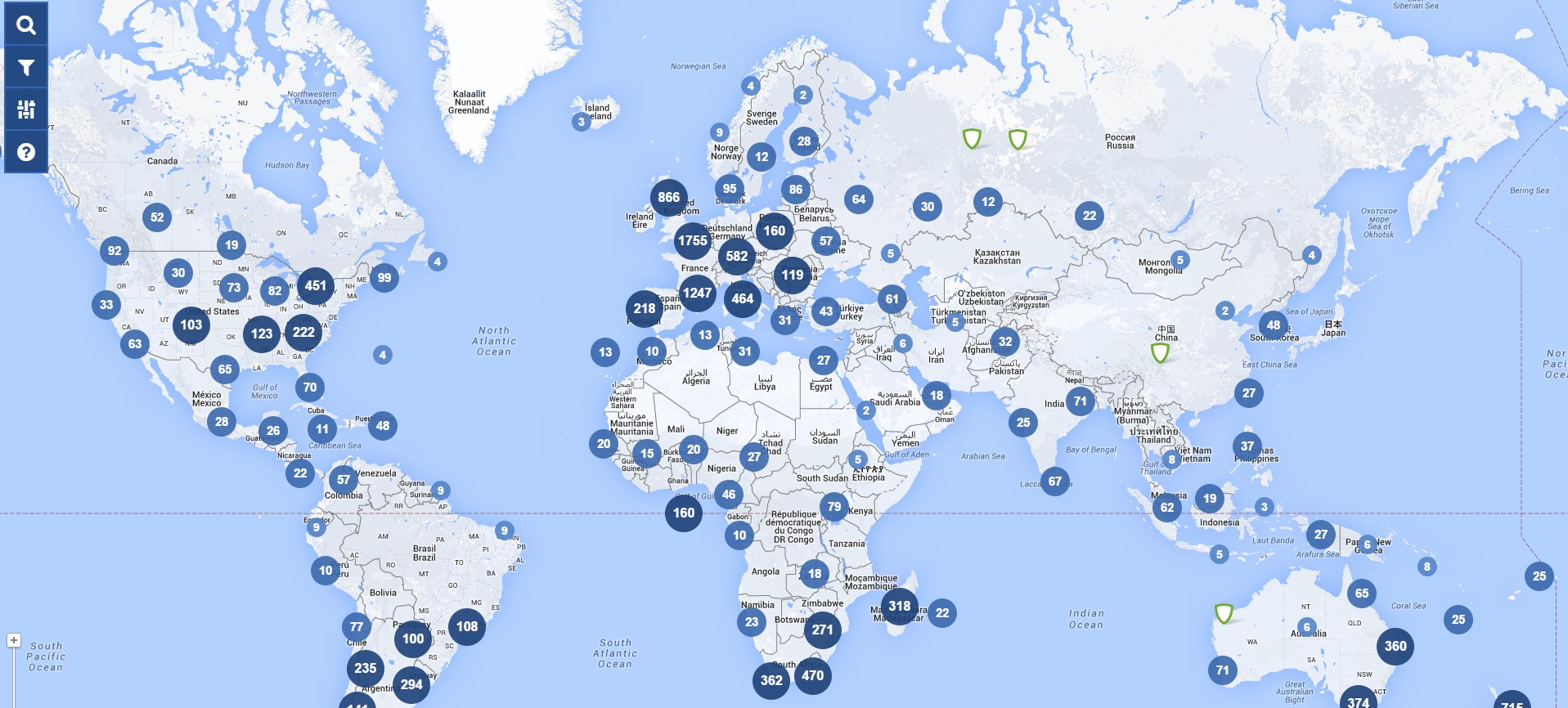 Carte du site RugbyClubs