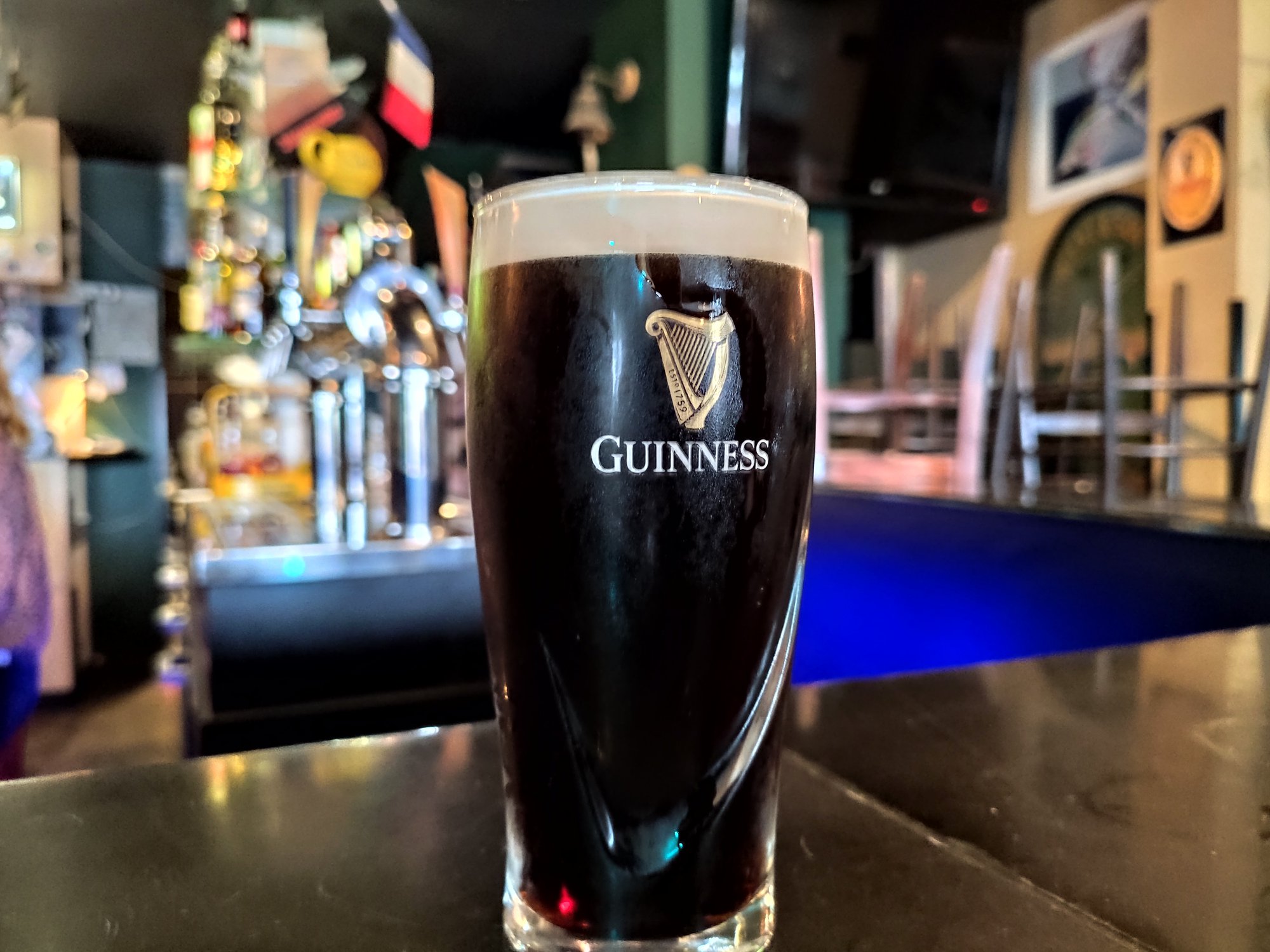 Bière Guinness dans un irish pub