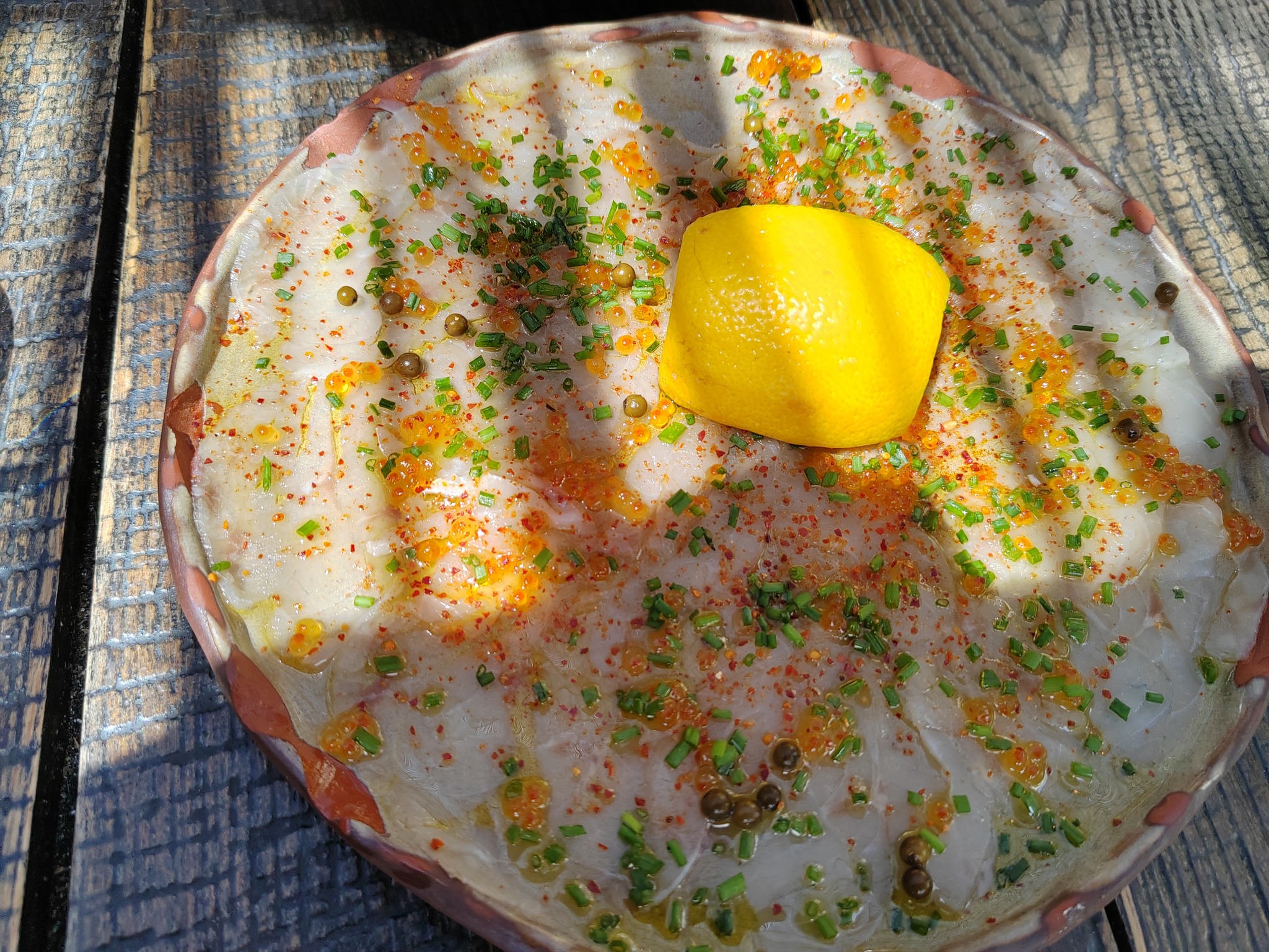 Carpaccio de loup - Bocca (restaurant bistronomique à Nice)