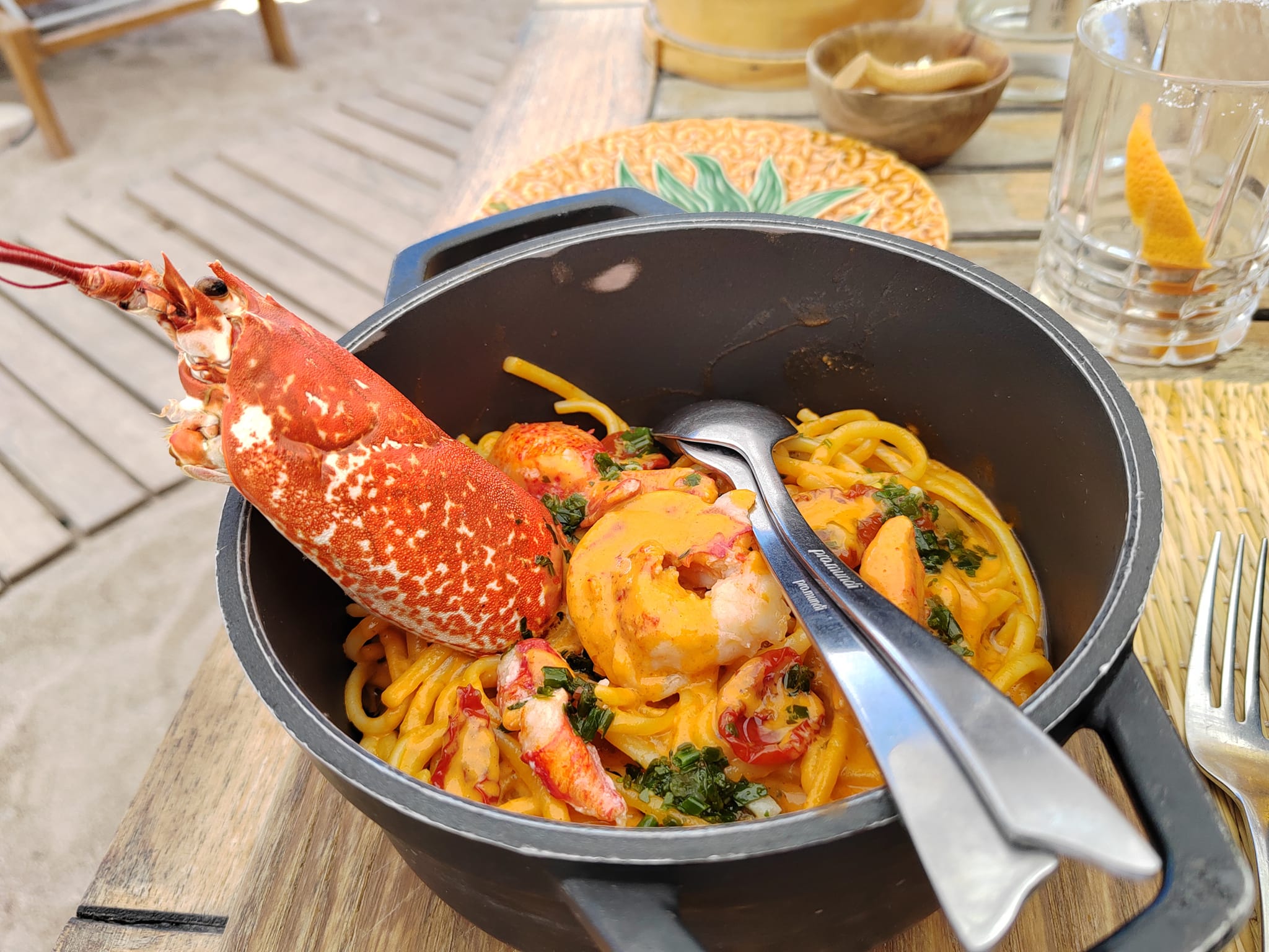 Linguine au homard - La Plage Blanche (Théoule-sur-Mer)