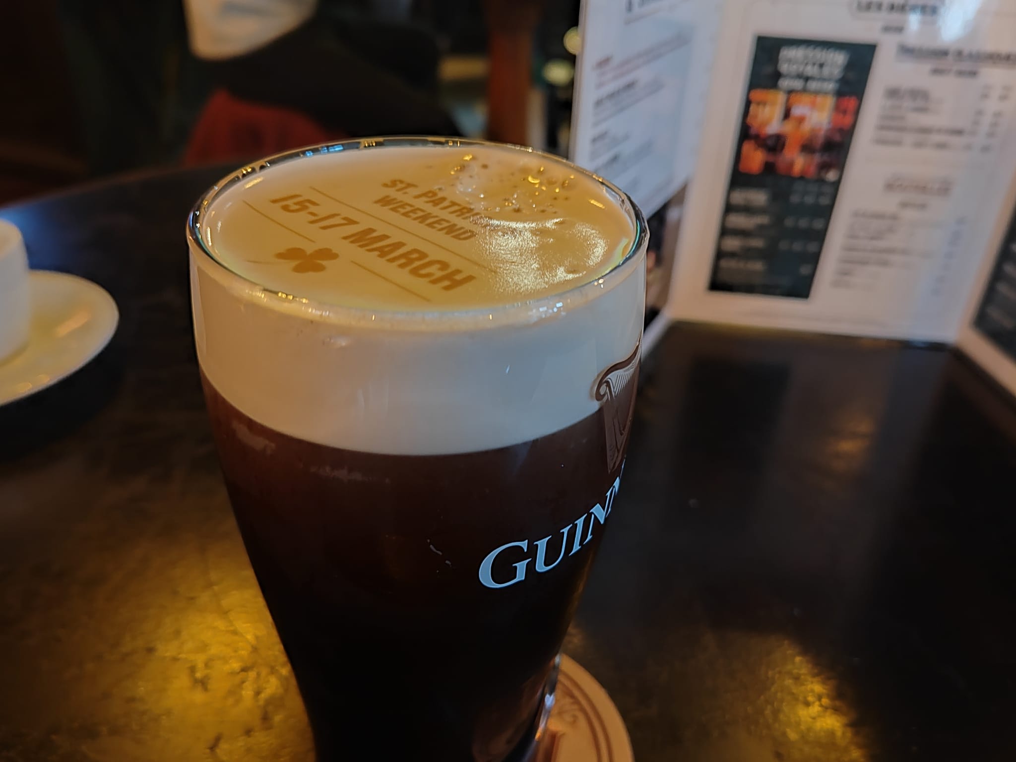 Pinte de Guinness pour le week-end de la Saint-Patrick