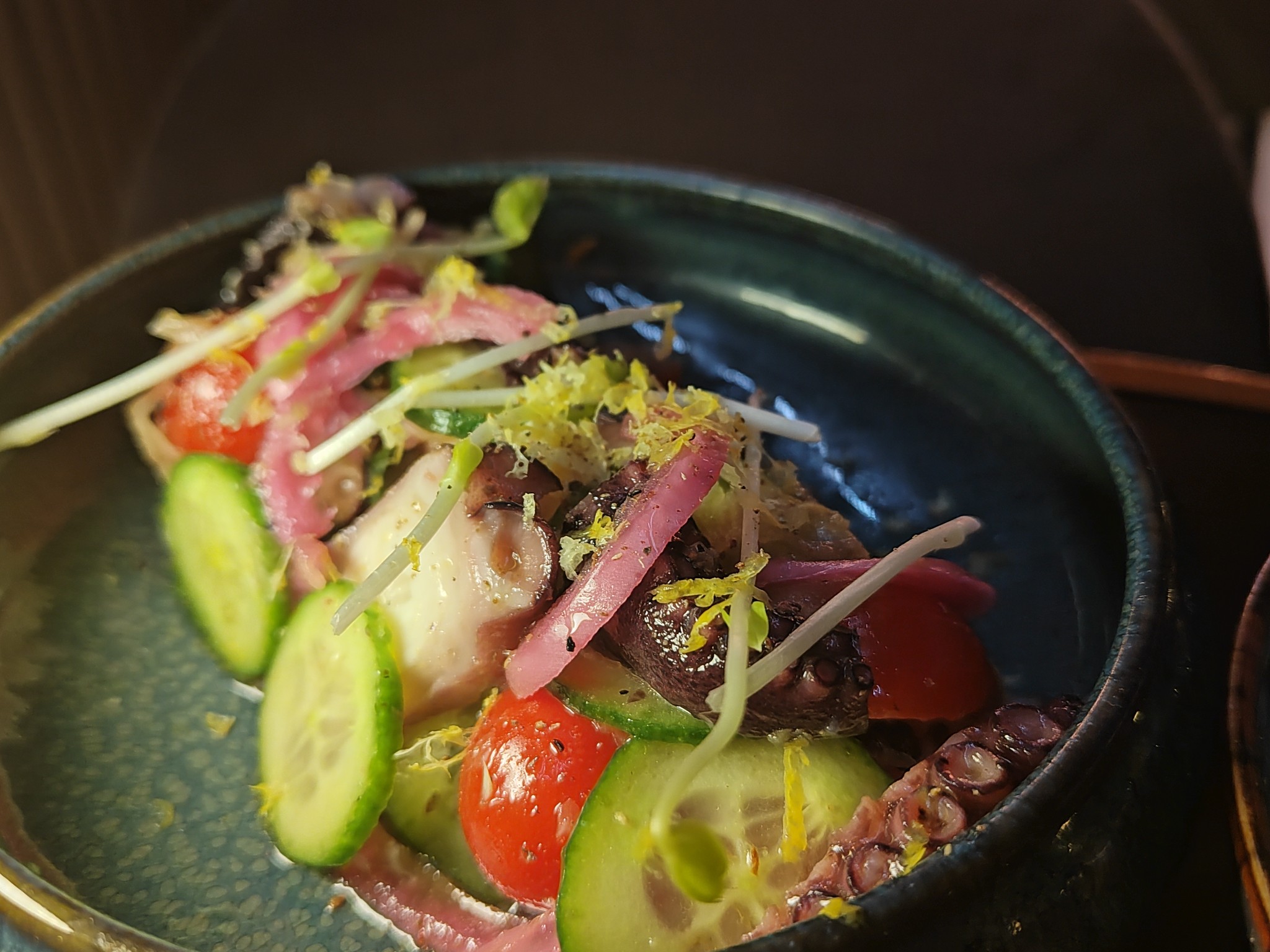 Ceviche de poulpe - Tapas du bar à cocktails Kinágua de Frédéric Khouvilay - Paris 2ème Sentier