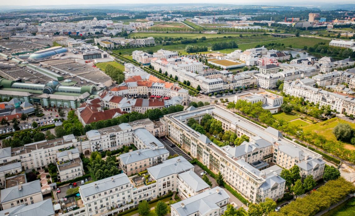Agglomération de Val d'Europe vue du ciel