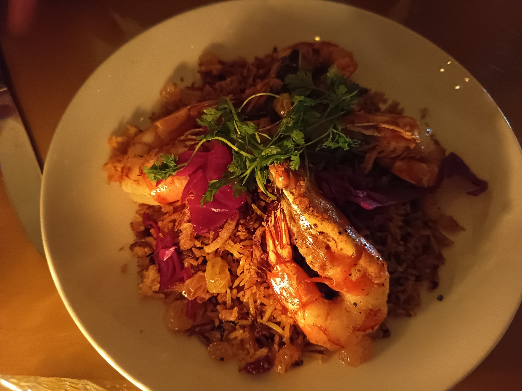 Sir Winston (Paris 16) : Gambas biryani