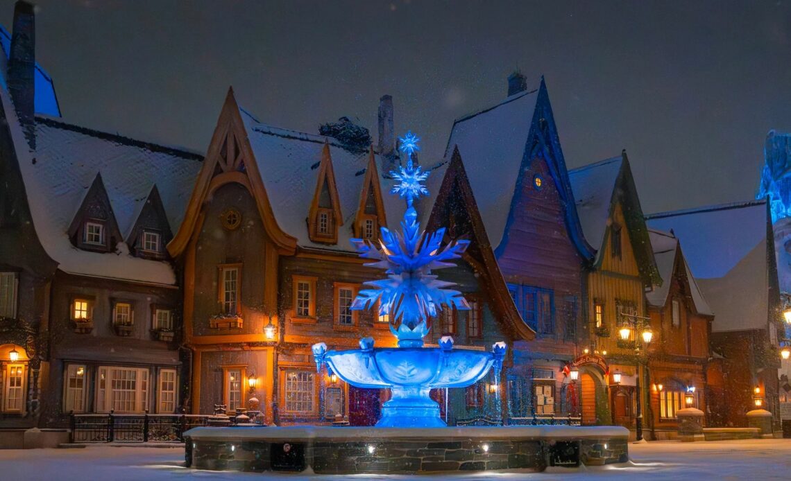 World of Frozen sous la neige à Disneyland Paris